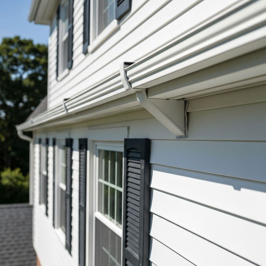 Custom seamless gutter installation in progress
